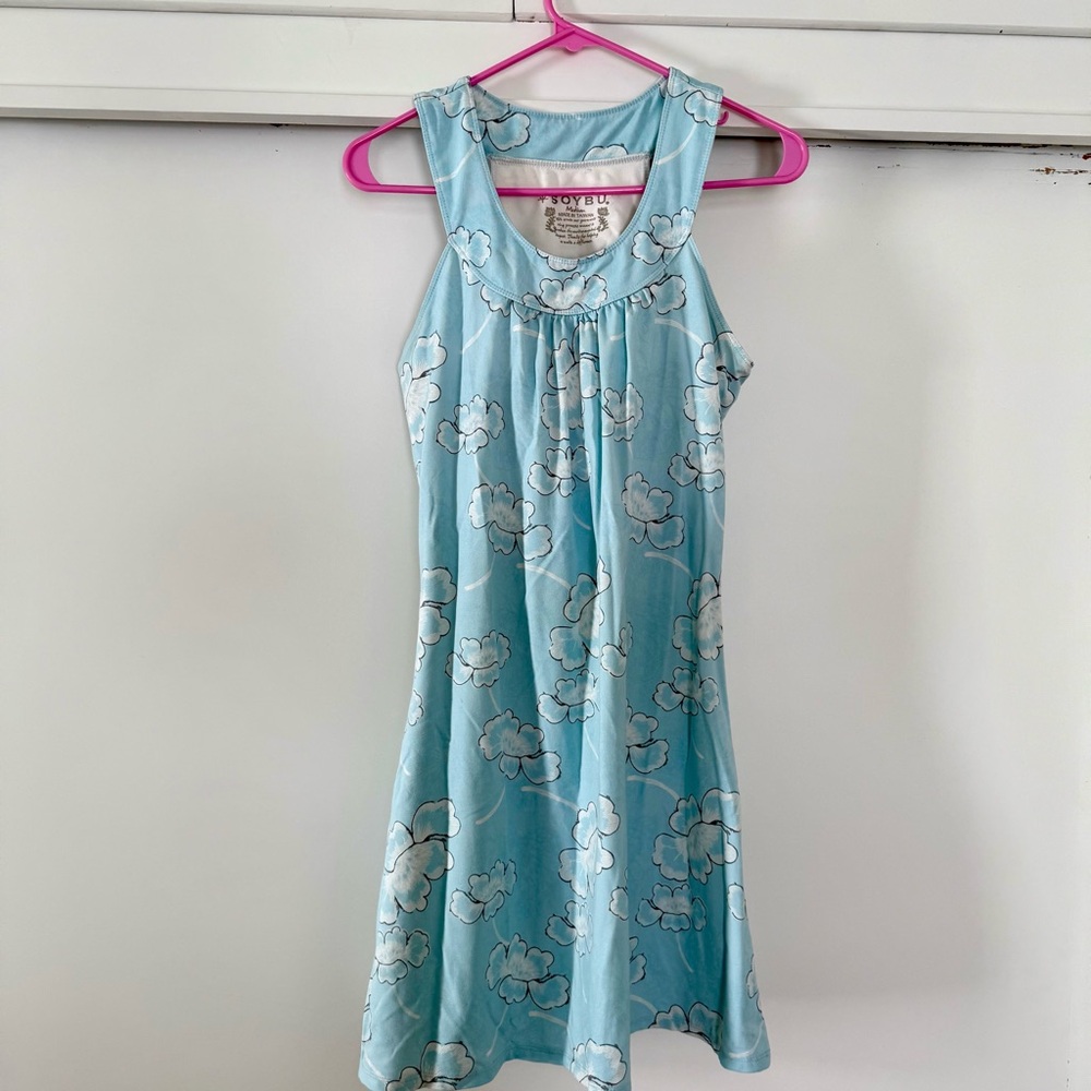 Soybu Blue Active Floral Dress with Build in Bra Soze M